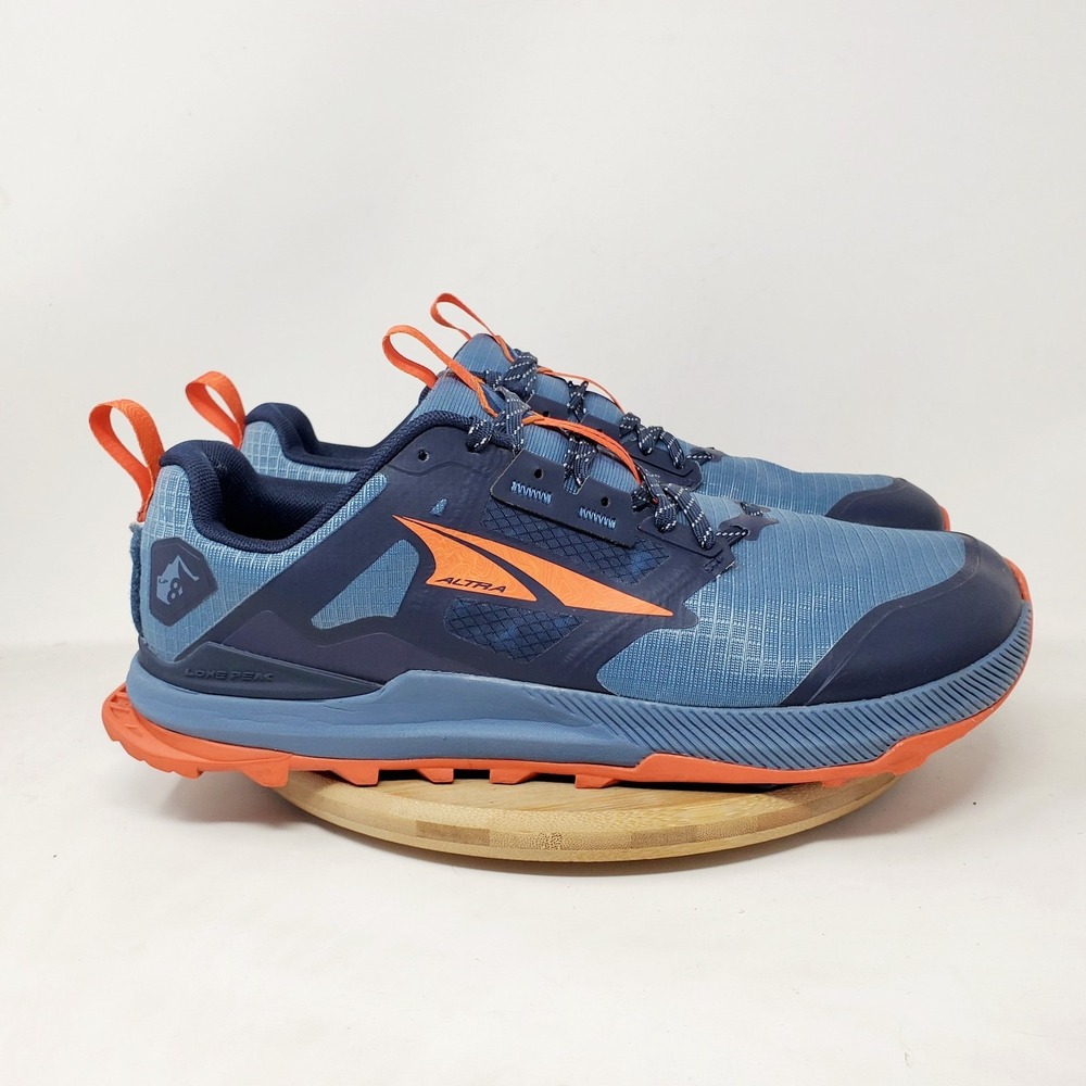 Altra Lone Peak 8 Shoes Mens 9.5 Blue Trail Hiking Running Barefoot Sneaker
